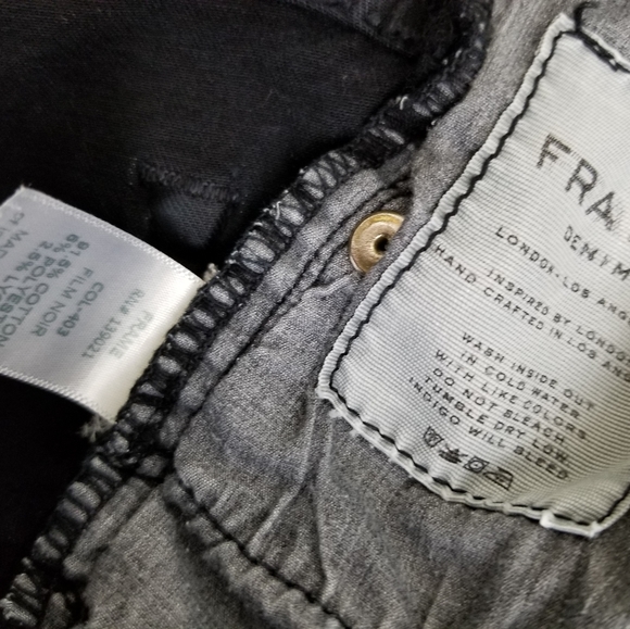 FRAME Denim Faded Black Le Skinny De Jeanne Jean Sz 26 - Picture 13 of 13